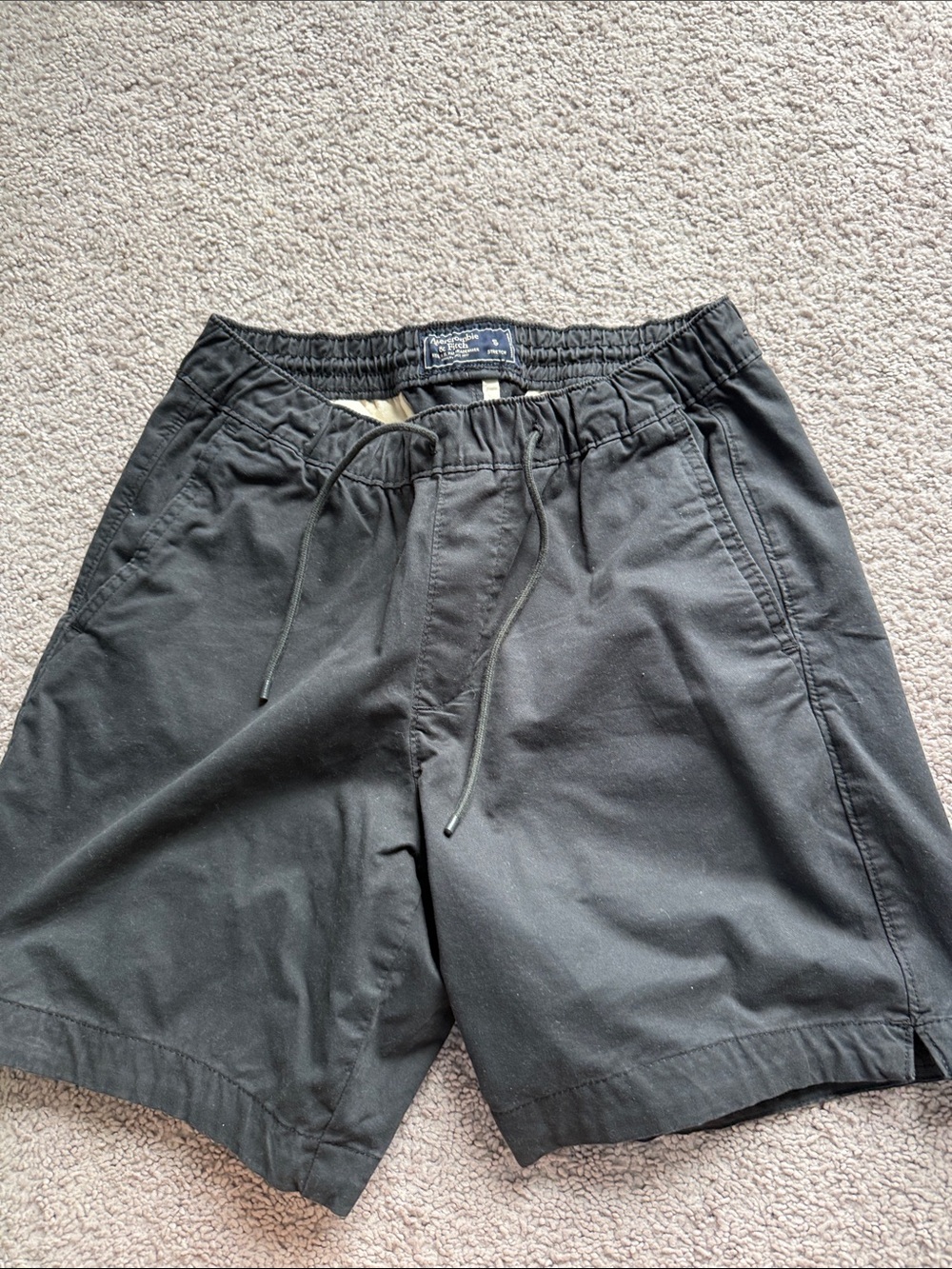 Abercrombie Men's Black Drawstring Casual Shorts